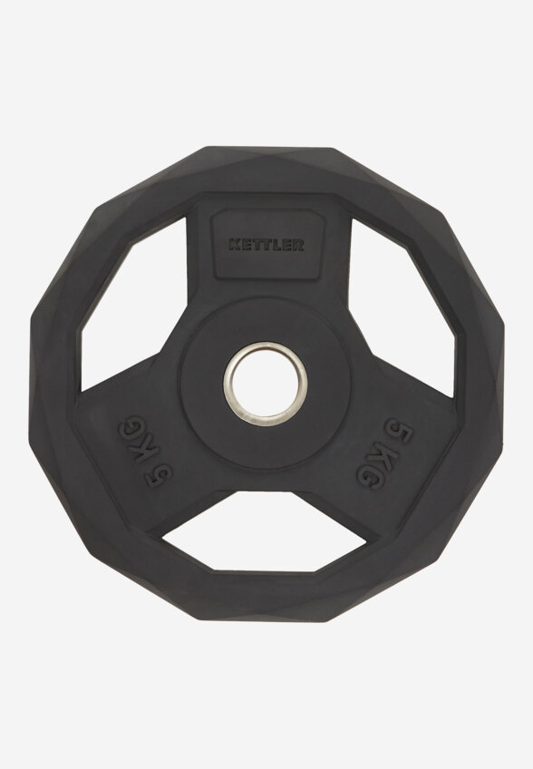 Диск стальной обрезиненный KETTLER, 5 кг, Черный