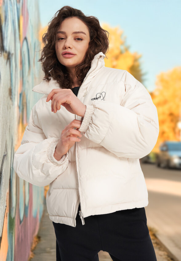 Пуховик женский оверсайз Termit, Бежевый