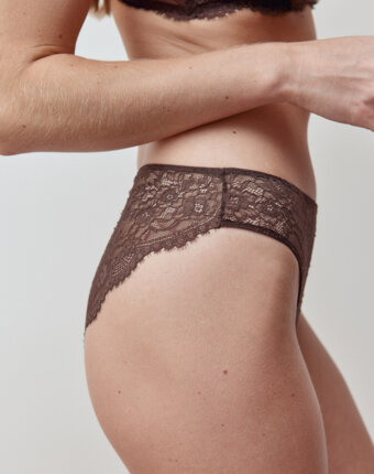 Полупрозрачные трусы-слипы из кружева женщинам