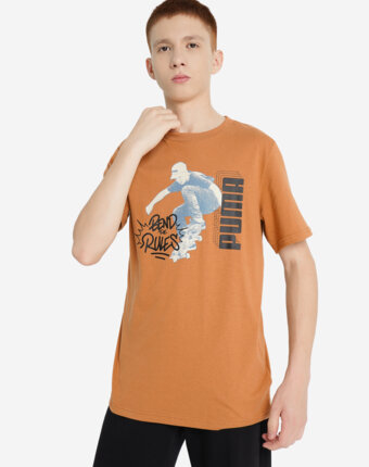 Футболка для мальчиков PUMA Mid90 S Graphic, Бежевый женщинам
