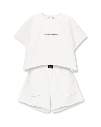 Костюм с шортами MIZA, молочный, 140 детям