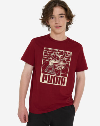 Футболка для мальчиков PUMA ESS+ Mid 90s Graphic, Красный женщинам