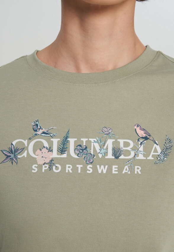 Футболка женская Columbia Rolling Bend Graphic Relaxed Crop SS, Зеленый