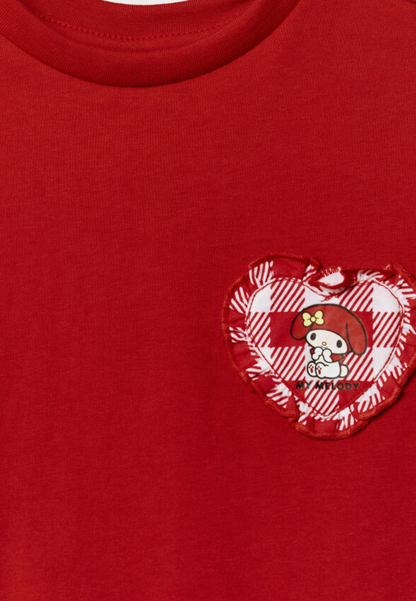 Футболка оверсайз с аппликацией Hello Kitty My Melody для девочек