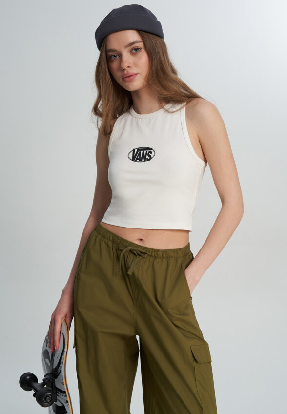 Майка женская Vans Oval Logo Tank, Бежевый