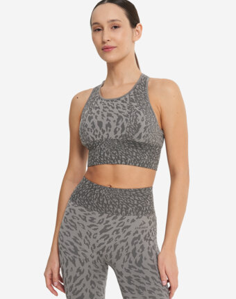 Топ бра спортивный Demix HighFlow Yoga Seamless Longline, Серый женщинам
