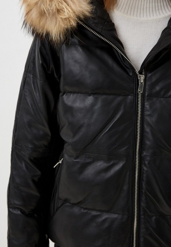 Куртка кожаная утепленная Снежная Королева