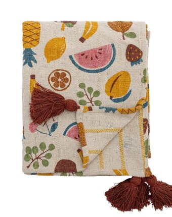 Плед Блумингвиль МИНИ (Bloomingville MINI) "Фрукт", мультиколор, 160 х 130 см детям