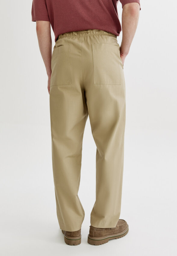 Прямые брюки из хлопка и льна