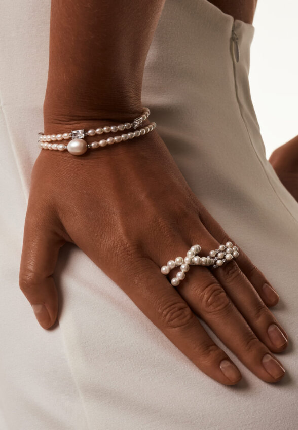 Серебряный браслет СИЦИЛИЯ из жемчуга MIE