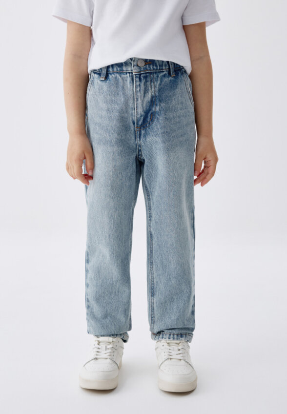 Джинсы Mom fit на резинке для девочек