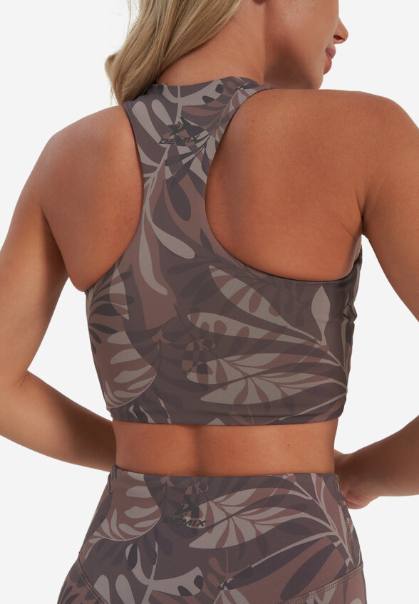 Топ бра спортивный Demix HighFlow Yoga Longline Gfx, Коричневый