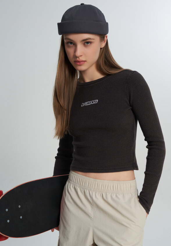 Лонгслив женский Vans Teri Waffle, Черный