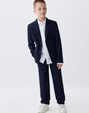 Школьный пиджак Slim fit из фактурной ткани для мальчиков детям