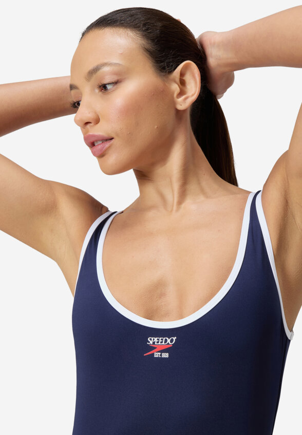 Купальник слитный женский Speedo Solid Scoop, Синий