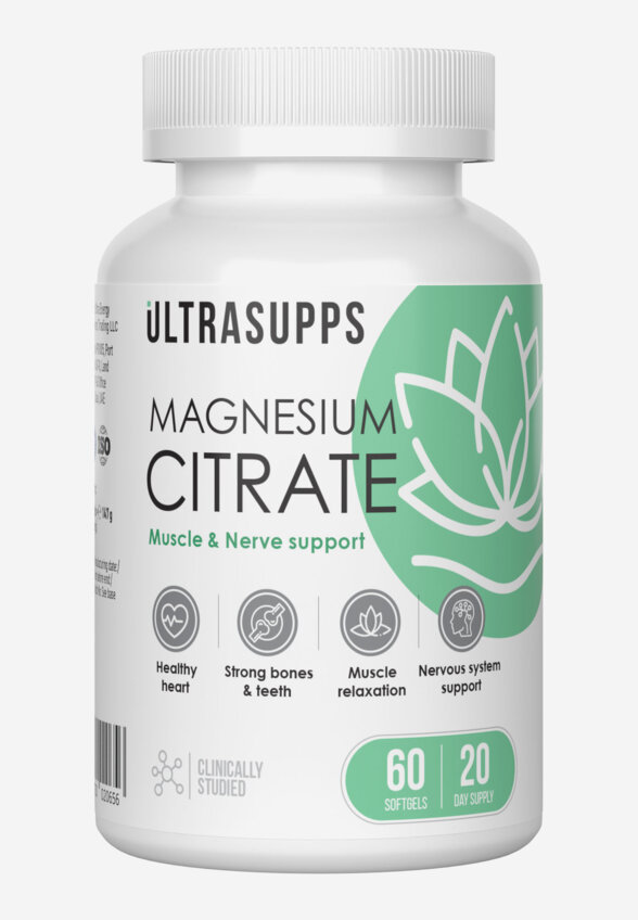 Цитрат магния Ultrasupps, 60 капсул, Белый