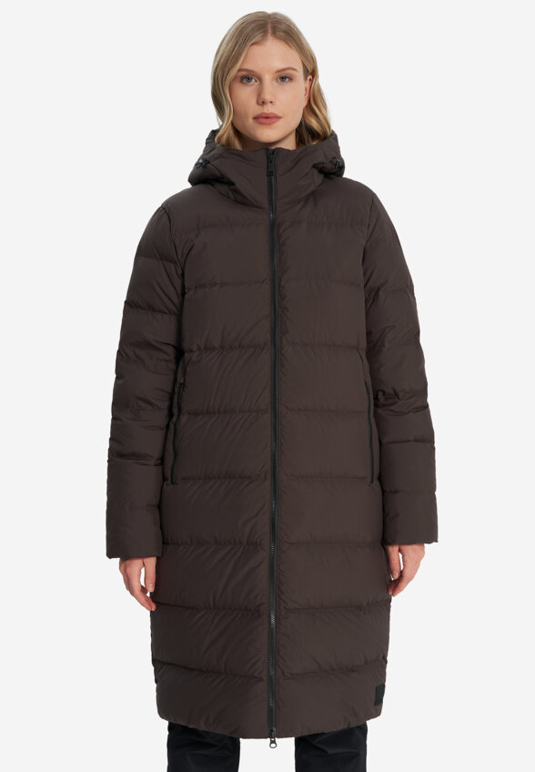 Пальто пуховое женское Jack Wolfskin Frozen Palace, Коричневый