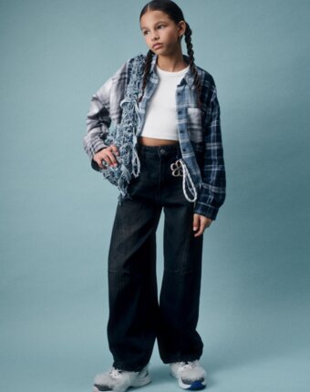 Винтажные джинсы Baggy Fit для девочек детям