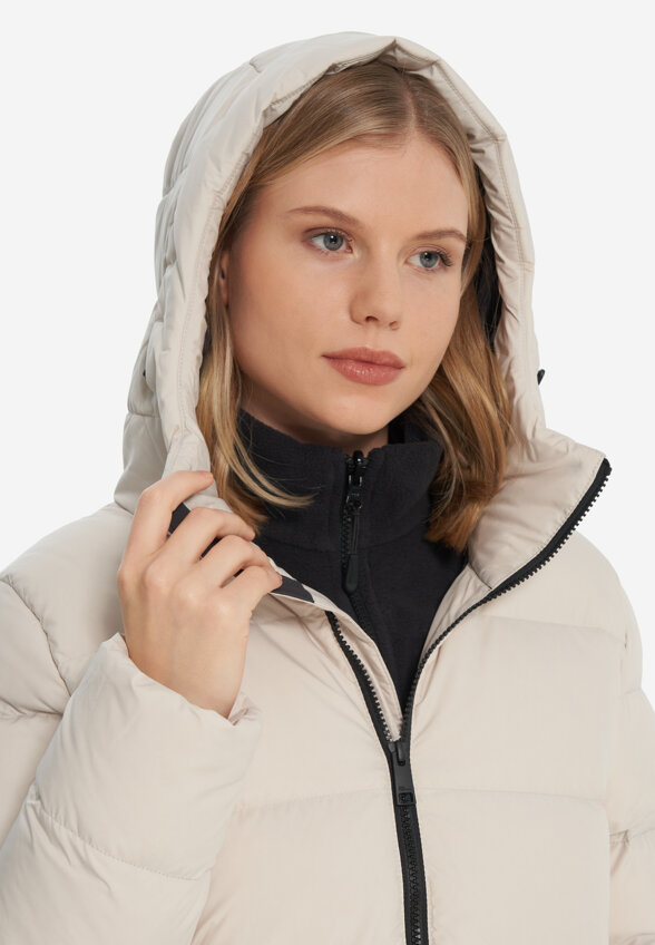 Пальто пуховое женское Jack Wolfskin Frozen Palace, Бежевый