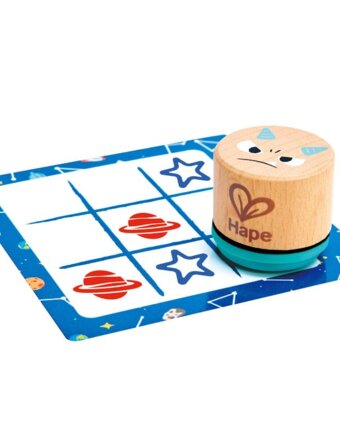 Настольная игра Hape "Космические приключения", крестики-нолики со штампами детям