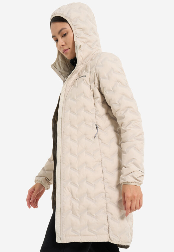 Ультралегкий пуховик женский Columbia Delta Ridge II Long Down Jacket, Бежевый