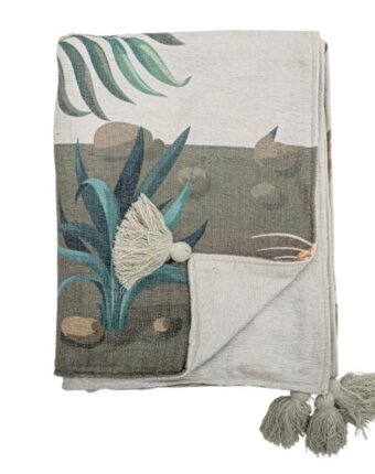 Плед Bloomingville "Peacock", райские птицы, 155 х 130 см детям