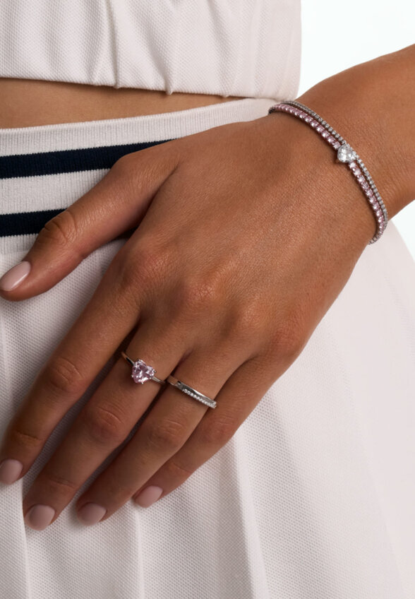 Теннисный серебряный браслет Симона с фианитами MIE