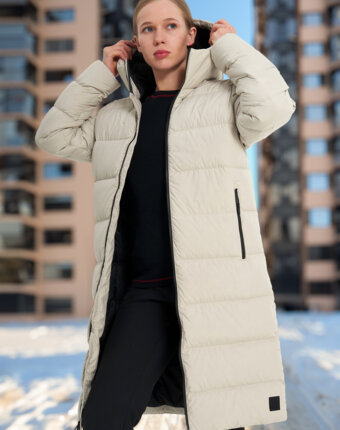 Пальто пуховое женское Jack Wolfskin Frozen Palace, Бежевый женщинам
