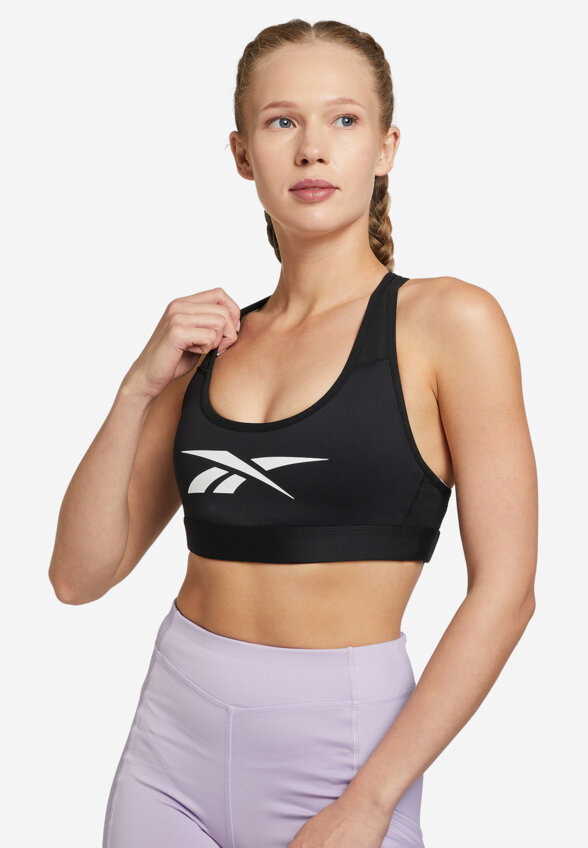 Топ бра спортивный Reebok Lux Vector Racer Bra, Черный