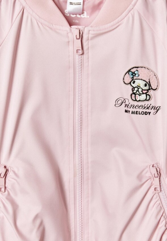Бомбер оверсайз с вышивкой Hello Kitty My Melody для девочек