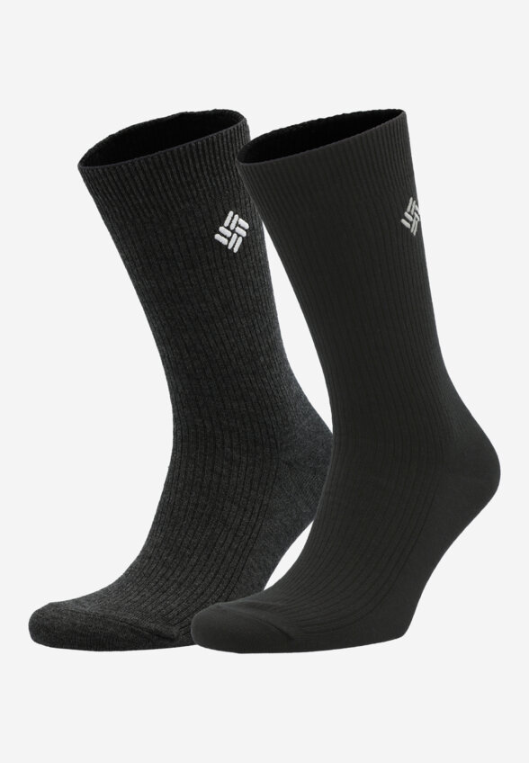 Носки Columbia Ribbed crew DC, 2 пары, Черный