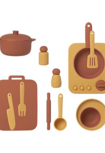Набор игрушечной посуды LUKNO, коричневый