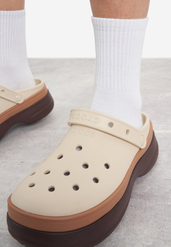 Сабо женские Crocs Classic Stacked, Бежевый