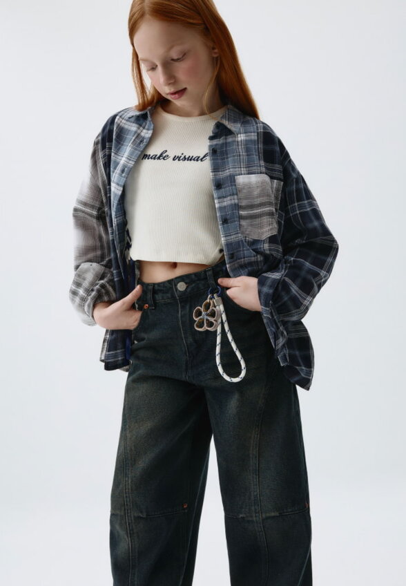 Винтажные джинсы Baggy Fit для девочек