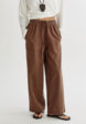 Укороченные широкие брюки из смесового тенсела и хлопка2  - превью