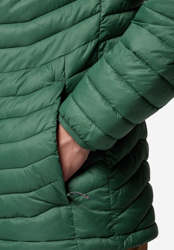 Ультралегкий пуховик мужской Columbia Powder Pass Hooded Jacket, Зеленый