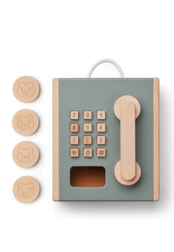 Игрушечный таксофон ЛИВУД (LIEWOOD), зеленый микс с золотой карамелью