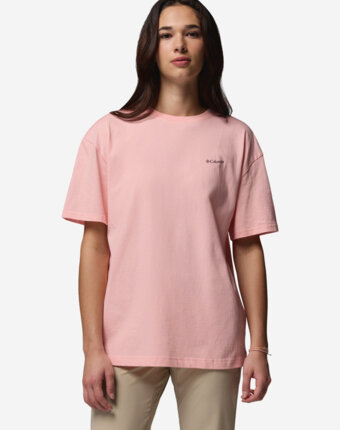 Футболка женская оверсайз Columbia Rolling Bend Graphic Oversized Tee, Розовый женщинам