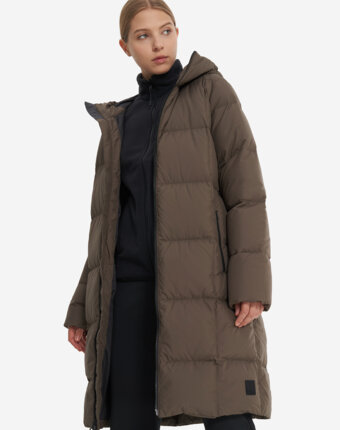 Пальто пуховое женское Jack Wolfskin Frozen Lake, Коричневый женщинам