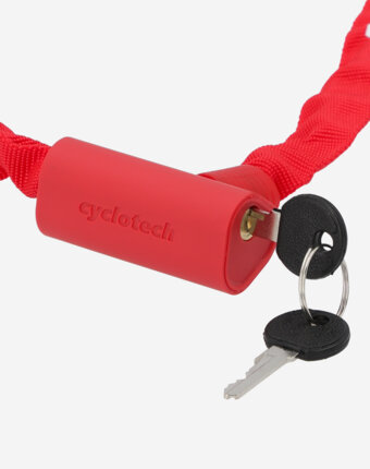 Замок велосипедный с ключами Cyclotech CLK-10, Красный