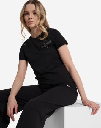 Футболка женская PUMA Ess Script, Черный женщинам