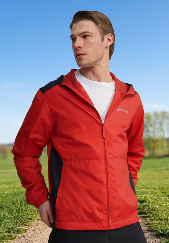 Ветровка мужская Columbia Discovery Loop Lined Windbreaker, Красный