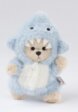 Медведь Lina TeddyTales, XS ,в костюмчике Акула, молочный, брелок, 15 см2  - превью