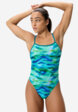 Купальник слитный женский Speedo Printed 2.0, Голубой2  - превью