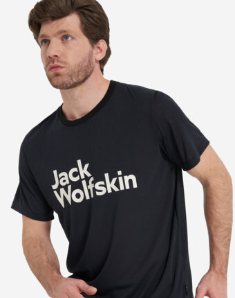 Футболка мужская Jack Wolfskin Brand, Черный женщинам