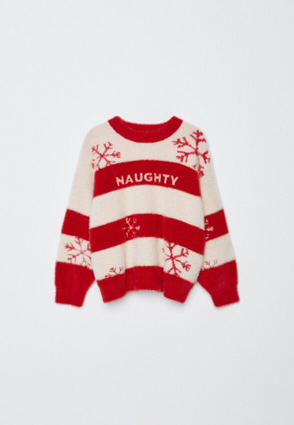 Пушистый джемпер с принтом детский