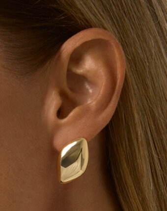 Серьги-ромбы ПЕНЕЛОПА из серебра в покрытии желтое золото MIE женщинам