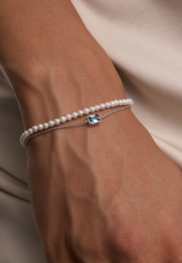 Браслет ГАЛАТЕЯ из серебра с жемчугом MIE