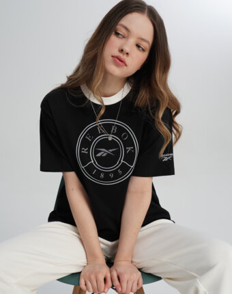 Футболка женская Reebok Lawn Club, Черный женщинам