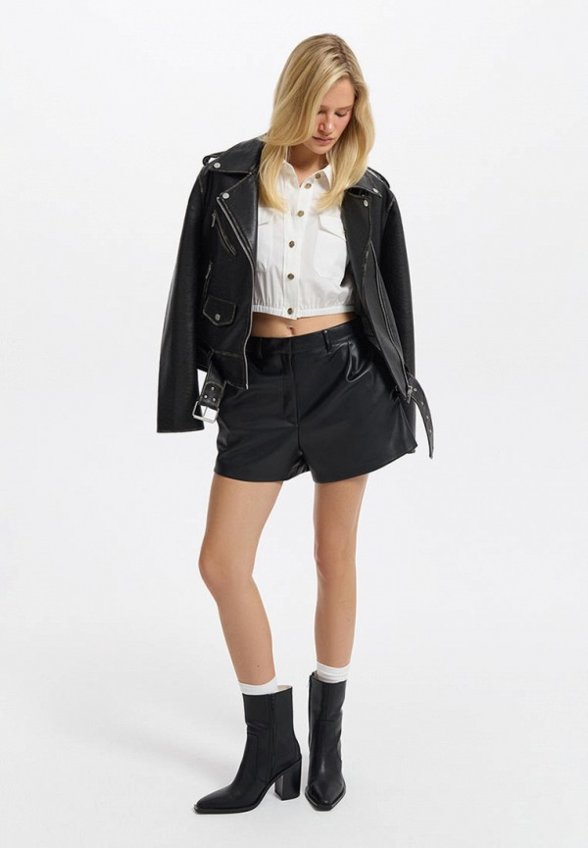 Шорты кожаные Love Republic